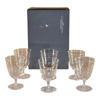 Set of 6 Steuben Wine Glasses in Original Box, Circa 1950's For Sale
