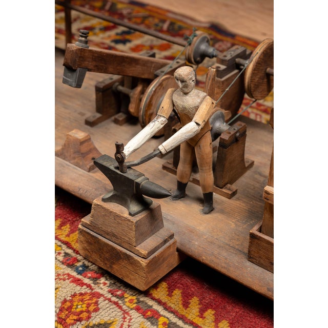 Early 20th Century Mechanical Blacksmith Forge Sideshow Model For Sale - Image 10 of 17