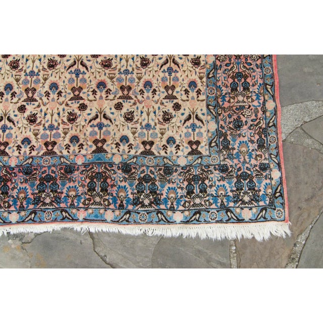 Beige 1930s Vintage Persian Kerman Trellis Earth-Toned Hand-Knotted Rug - 4′6″ × 6′7″ For Sale - Image 8 of 10