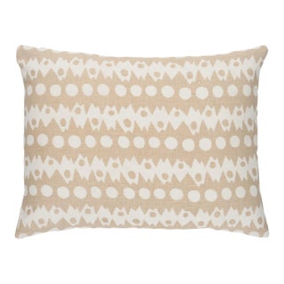 Schumacher x Drusus Tabor Trickledown 16" Pillow in Natural For Sale