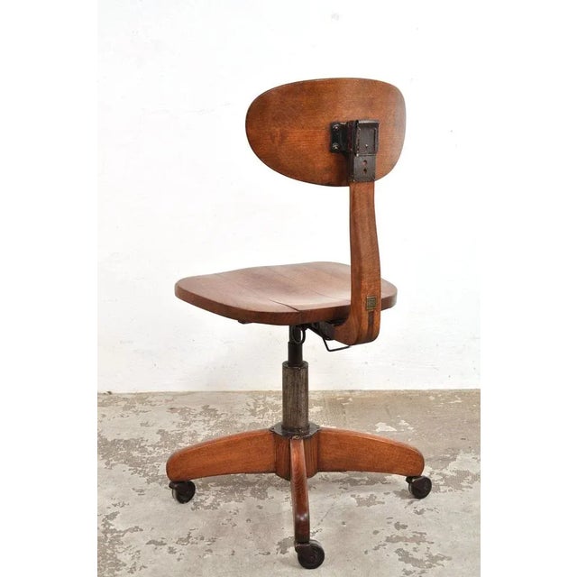 Vintage Desk Chair on Wheels by Albert Stoll for Stoll Giroflex, 1930s For Sale - Image 10 of 13