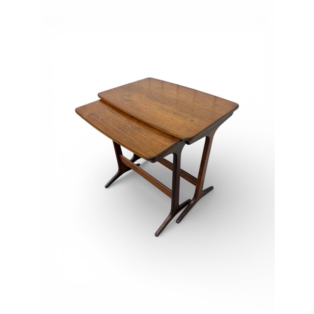 1960s Mid-Century Danish Modern Selig Poul Jensen Walnut Nesting Tables - Set of 2 For Sale - Image 5 of 8