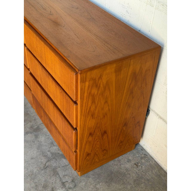 Wood Komfort 12 Drawer Teak Lowboy Dresser Bedroom Storage Denmark Mid-Century Modern 1970s For Sale - Image 7 of 10