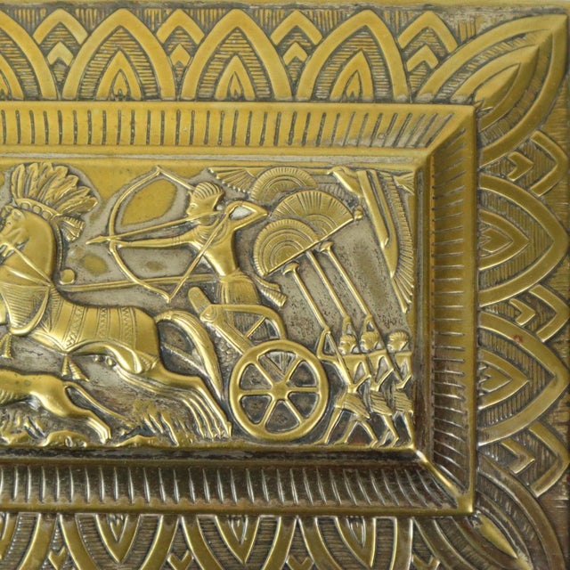 Art Deco Silver-Plated Chest Trinket Box with Egyptian Motifs For Sale - Image 15 of 17