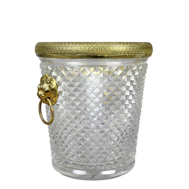 French Cut Crystal Bottle Holder or Ice Pail For Sale - Image 9 of 9