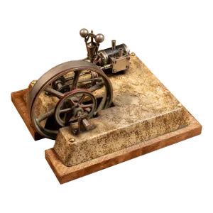 Antique Miniature Horizontal Steam Engine