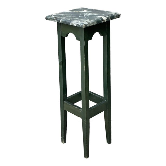Vintage Brazilian Faux Finished Marble Pedestal For Sale
