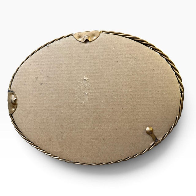 Vintage Hollywood Regency Gold-Tone Braided Rope Mirrored Vanity Tray For Sale - Image 4 of 4