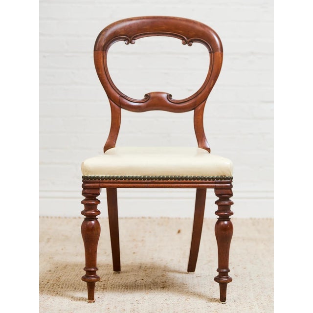 1940’s Carved Sweetheart Chairs Set of Six For Sale - Image 9 of 10