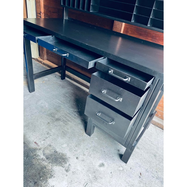 Restoration Hardware Industrial Heavy Metal Desk With Hutch Chairish