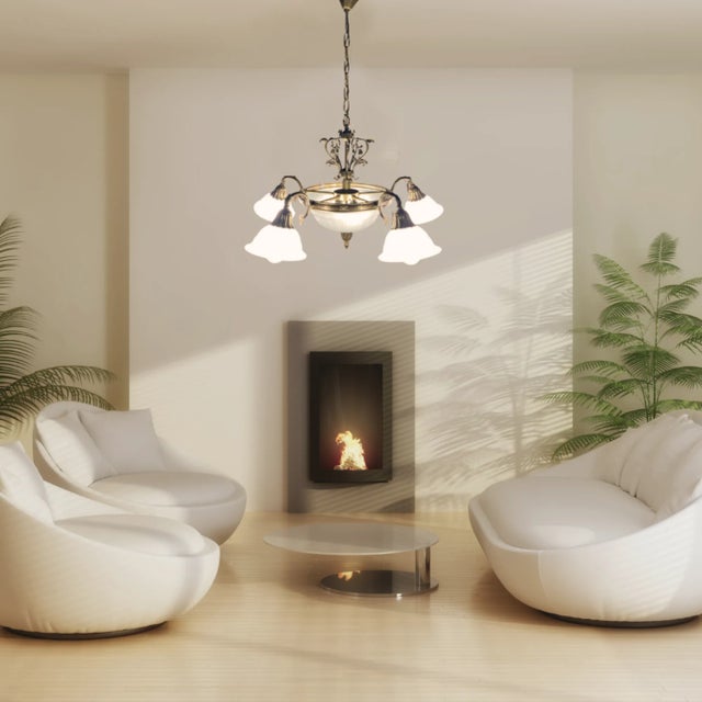 Mid-Century Art Deco Bronze and Crystal 5 Arm Chandelier For Sale - Image 10 of 10