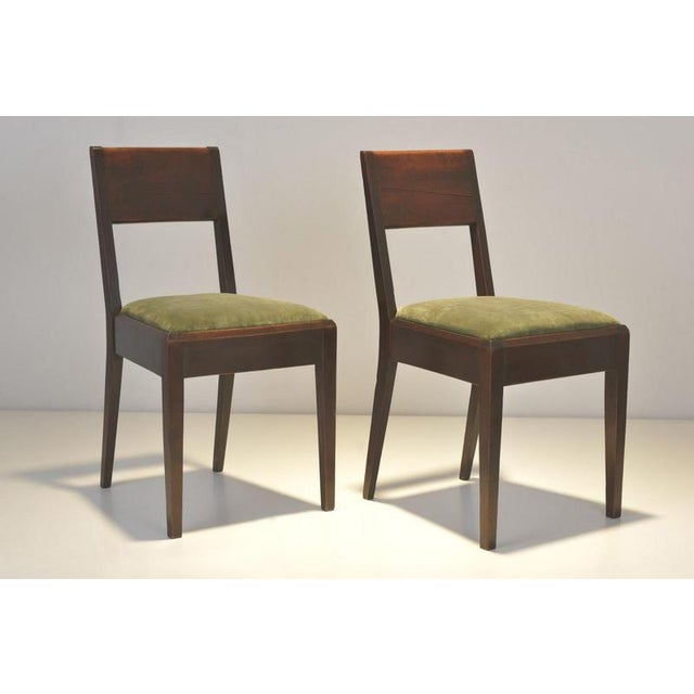 Cubist Dining Chairs in Stained Alder Wood, 1925, Set of 2 For Sale - Image 6 of 16