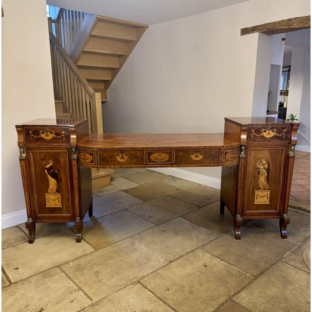 Large Antique George III Mahogany and Satinwood Inlaid Sideboard, 1800 For Sale - Image 14 of 14