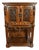 1900 Antique Gothic Revival Heavily Carved Tiger Oak Cabinet For Sale