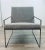Stylish A.R.T. Furniture Modern Gray Lounge Chairs Pair, gray metal frames, showroom floor samples