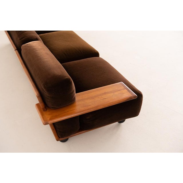 Wood Pianura Sofa by Mario Bellini for Cassina, 1970s For Sale - Image 7 of 14