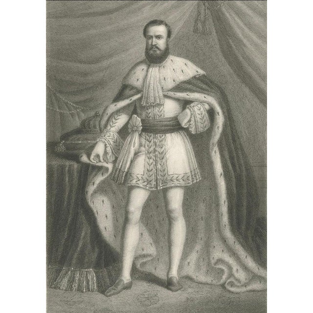Mid 19th Century Nargeot, Portrait of Emperor Dom Pedro II of Brazil, 1867, Engraving on Paper For Sale - Image 5 of 10