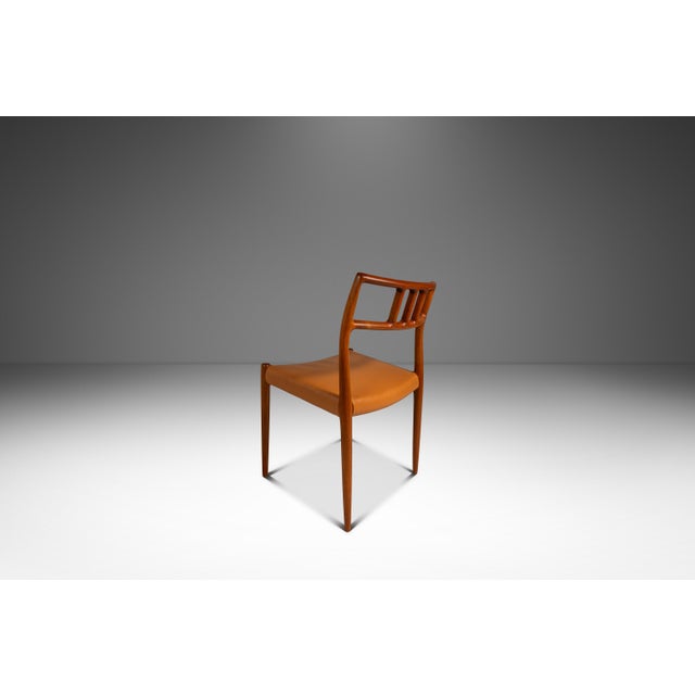 Set of Ten (10) Danish Modern Møller Model 79 Side Chairs in Teak & Leather by Niels Møller for j.l. Møller Mobelfabrik, Denmark, C. 1960's For Sale In Orlando - Image 6 of 18