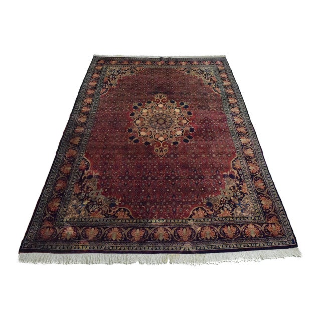Vintage Approx. 7x11 Wool Hand Woven Oriental Rug For Sale