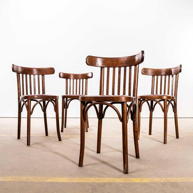 Classic Bistro Red Upholstered Dining Chairs, 1950s For Sale - Image 9 of 12