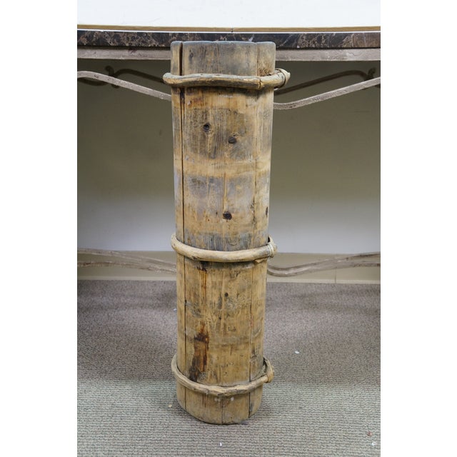 3 Antique Tibetan Wood Yak Butter Churn Buckets For Sale - Image 9 of 17