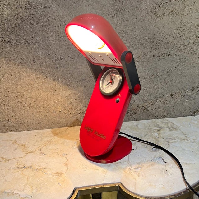 1970s Light Studio Compact Desk Lamp With Alarm Clock For Sale - Image 12 of 12