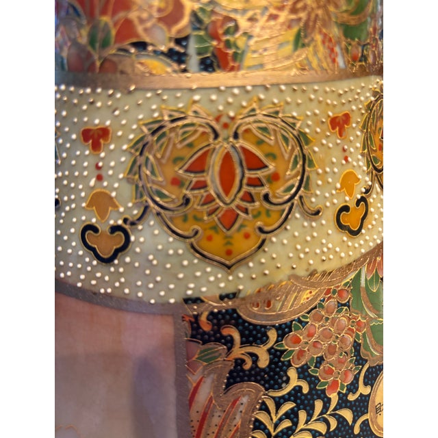 Vintage Large-Scale Chinese Moriage Vase – Hollywood Regency Chinoiserie Style, 24.5” For Sale In San Diego - Image 6 of 10