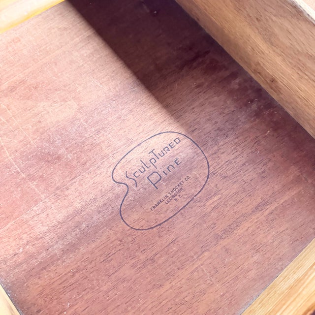 Mid Century Modern Sculptured Pine Dresser With Mirror by Franklin Shockey Co For Sale - Image 4 of 10