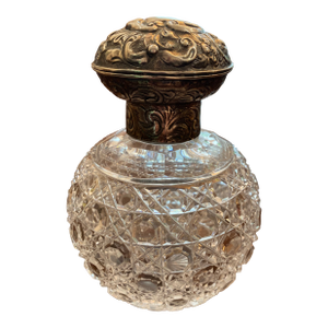 Antiques Sterling Silver and Cut Crystal Bottle