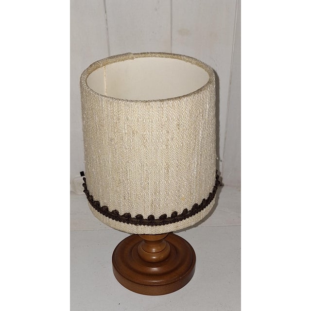 Vintage German Beechwood Table Lamp, 1970s For Sale - Image 4 of 7
