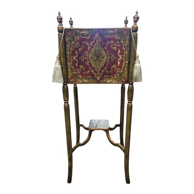 Fine Castilian Crackle Painted Plant Stand For Sale