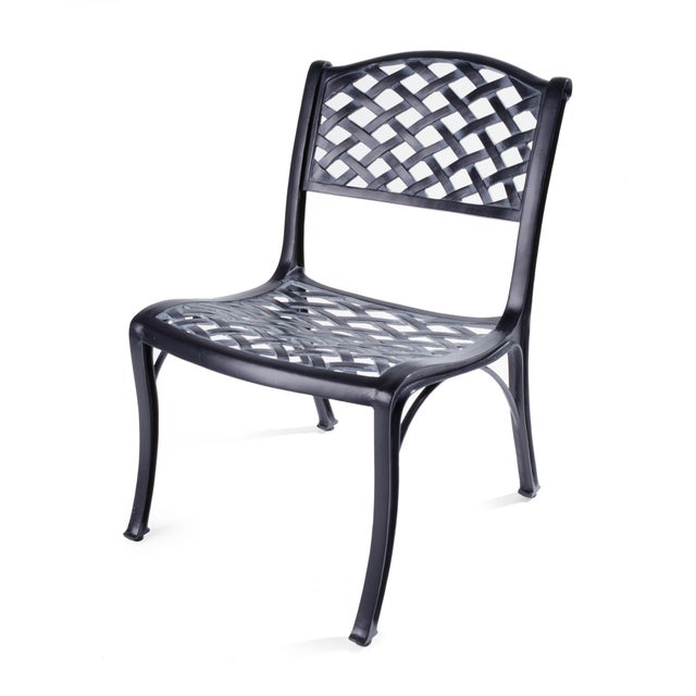 Crossweave Armless Outdoor Chair in Black Chairish