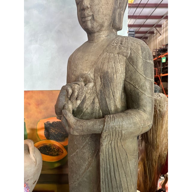 Sculpture Materials Vintage Oversized Standing Buddha Statue For Sale - Image 7 of 10