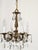 Antique 4 Arm 4 Light Glowing Graceful Brass Cut Lead Glass Crystal Chandelier For Sale - Image 10 of 13