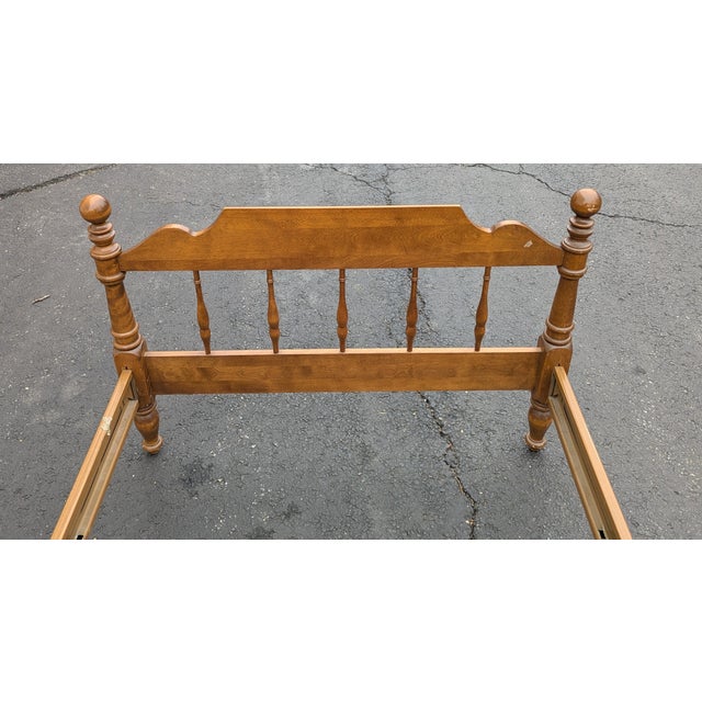 1980s Ethan Allen Heirloom Collection Traditional Solid Maple Twin Spindle Bed Frame For Sale - Image 11 of 12