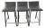 Set of 3 Thomas Hayes Custom "Gachot" Stools in Grey Leather and Rubbed Brass For Sale