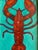 Original Oil Painting of a Lobster on Turquoise Background by Alexandra Brown For Sale - Image 4 of 5