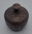 Wood Mid 20th Century Petite Hand-Carved Dark Wood Round Lidded Trinket Box For Sale - Image 7 of 9