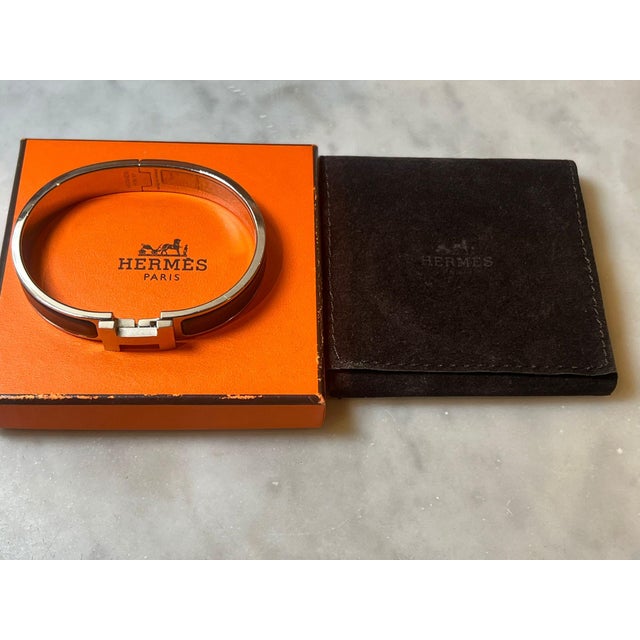 Hermès Clic H Bracelet Palladium-Plated Black For Sale - Image 6 of 7