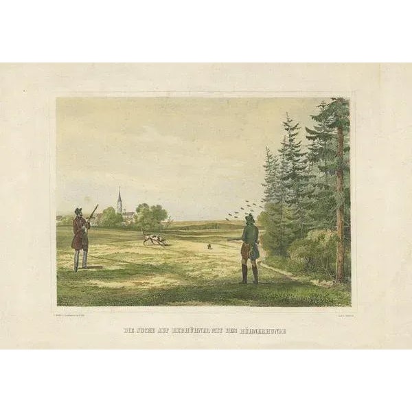 Müller & Sandmann, Patridge Hunting, 1880, Paper For Sale - Image 4 of 5