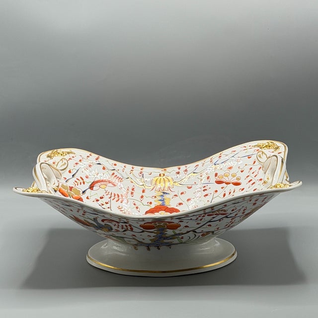 Antique Kakimon Centrepiece Bowl with Double Handled Two Quails Pattern by Derby Porcelain Factory, 1820 For Sale - Image 13 of 18