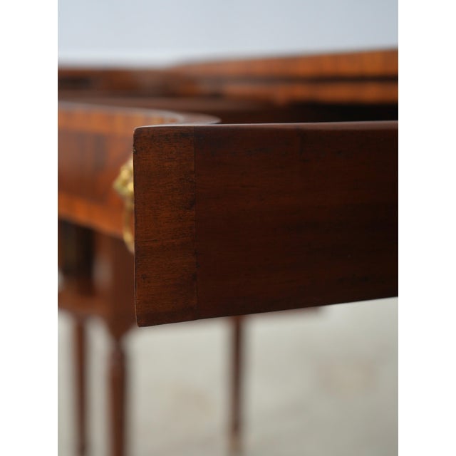 Maitland - Smith 1990s Maitland Smith Sheraton Style Kneehole Design Mahogany Sideboard For Sale - Image 4 of 18