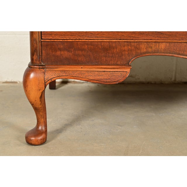 Berkey & Gay Antique Queen Anne Burled Walnut Four-Drawer Dresser, Circa 1920s For Sale - Image 12 of 16
