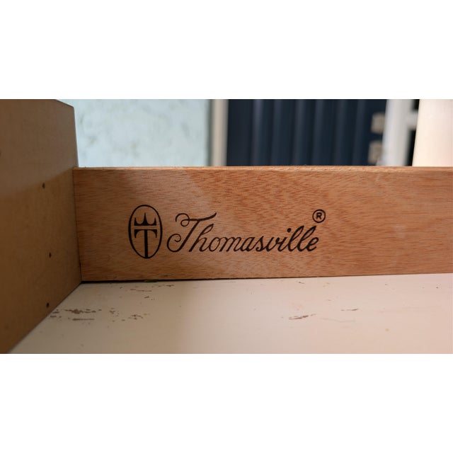 Vintage Thomasville Allegro Faux Bamboo 3-Drawer Chest With Fretwork, Original Finish For Sale - Image 10 of 10