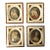 Set 4 Miniature Portraits Framed in Bone /Faux-Tortoise Frames For Sale