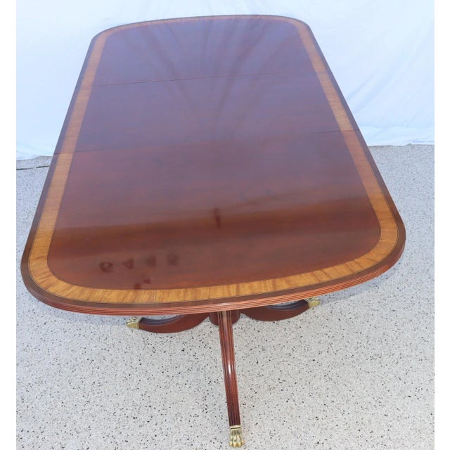 Ethan Allen Inlaid Banded Dining Room Table For Sale - Image 12 of 13