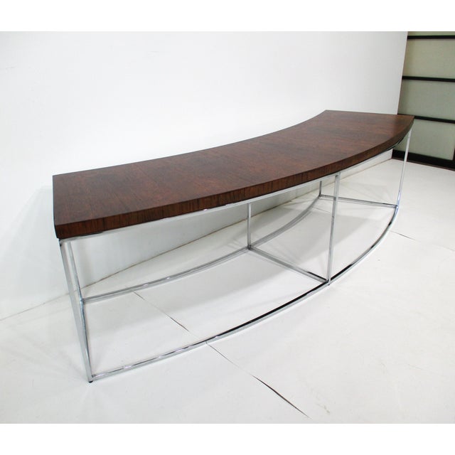 Milo Baughman Rosewood Chrome Sofa Table for Thayer Coggin For Sale - Image 9 of 11