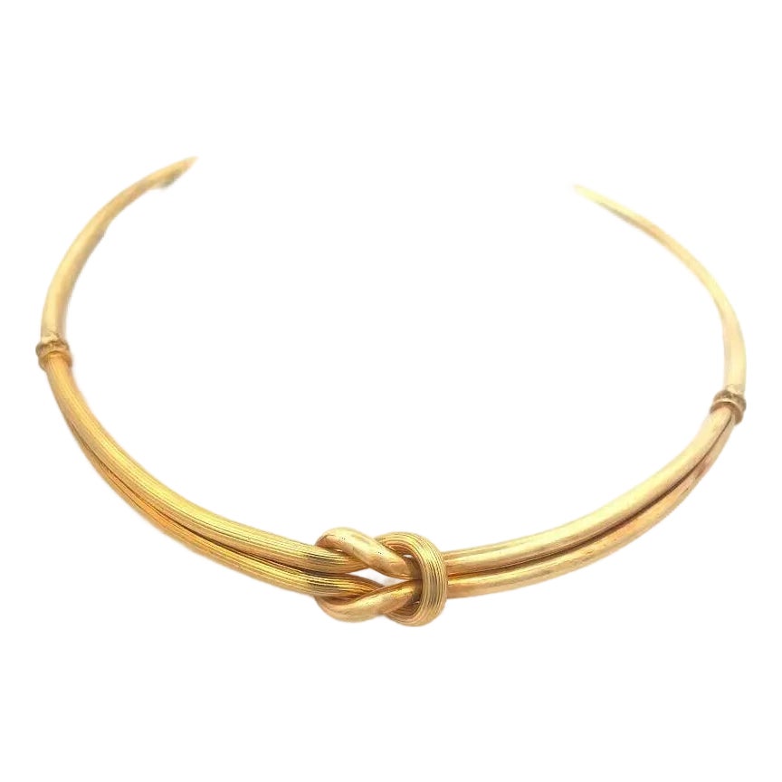 Ilias Lalaounis Gold Choker Necklace 18k Yellow Love Knot Chairish