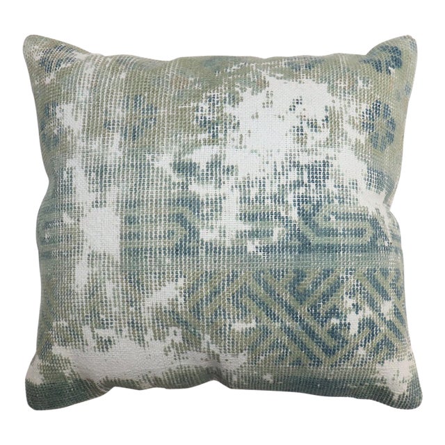 Early 20th Century Worn Chinese Rug Pillow For Sale