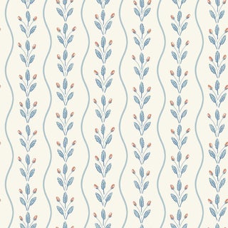 Boråstapeter Flower Buds Wallcovering In Blue For Sale
